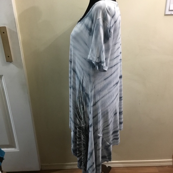 Unique Vocal tie dye handkerchief beaded dress - Picture 5 of 11